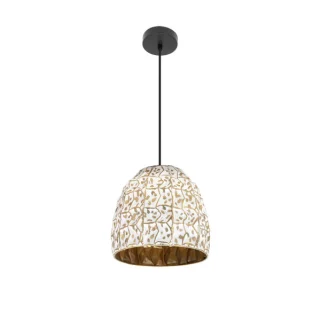 Colgante Tebas Negro/Blanco/Oro 1xE27 | Abrila | 223593375