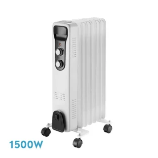 Radiador Aceite Brasilia 1500W 7 Elem Blanco/Negro | Abrila | 231231501