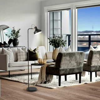 Lámpara de Pie Negro Cobre Irias Schuller