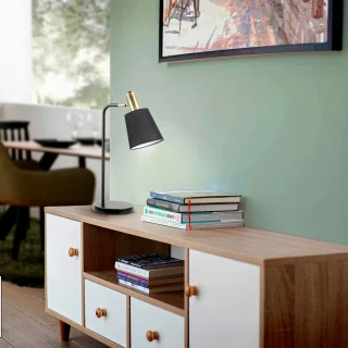 Lámpara Sobremesa Negro Latón Gisela Schuller