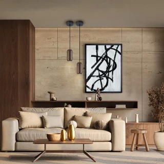 Lámpara Colgante Negro Marrón Nimes Schuller