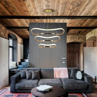 Lámpara Colgante Oro Rosa Naos Schuller