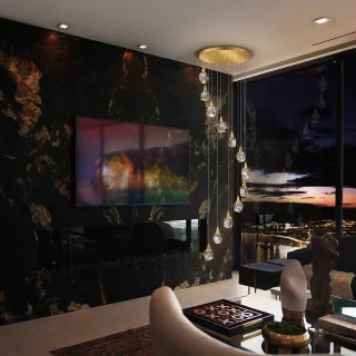 Lámpara Colgante LED Aquaria Oro Mate Schuller