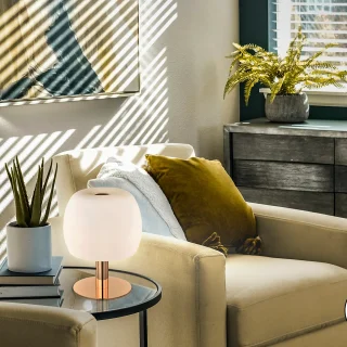 Lámpara Sobremesa Oro/opal Baloon Schuller