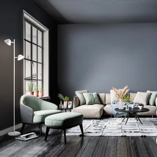 Lámpara de Pie 2 Luces Blanco Taros Schuller