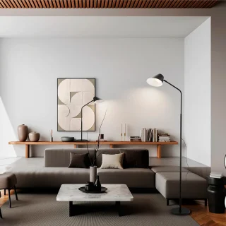 Lámpara de Pie LED Negro Esino Schuller