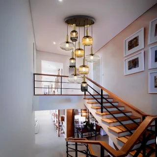 Lámpara Colgante Negro-Latón Norma Schuller