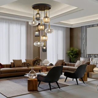 Lámpara Colgante Negro-Latón Norma Schuller