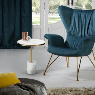 Mesa Auxiliar Blanco/Oro Dekala Schuller