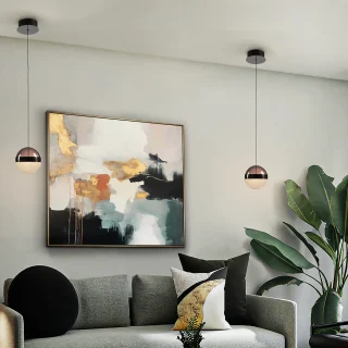 Lámpara Colgante Cromo Negro Orbes Schuller