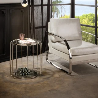 Mesa Auxiliar Redonda Acero Hadas Schuller