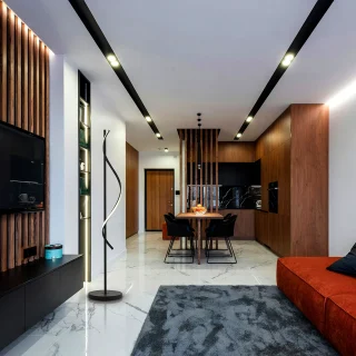 Lámpara de Pie Negro Mate Boa Schuller