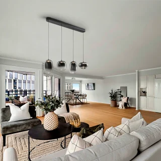 Lámpara Colgante 4L Negro Smoke Onice Schuller