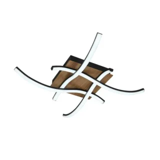 Plafón LED MURRAY 80W Negro/Madera | Fabrilamp | 244588088