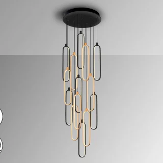 Lámpara Colgante LED Negro-Oro Rosa Colette Schuller