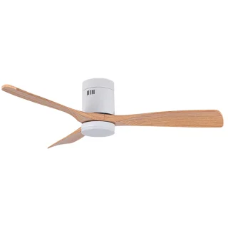 Ventilador Techo con Luz | Diseño Elegante | 130 cm | Blanco/Haya | BELAIR CÉFIRO ON | Ref: V1021 WH/WO | LUZGURÚ