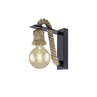Aplique Pared Rope Negro 1x60W E27 | AJP/Alemar | 10761