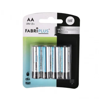 Pilas AA LR6 Fabriplus Alcalina: 4 Unidades - Larga Duración