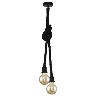 Colgante Rope 2 Luces Negro | AJP / Alemar | Ref: 10863 | LUZGURU