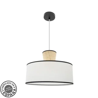 Colgante Camboya Negro/Blanco/Natural | Fabrilamp / Abrila | 50cm | Ref: 227695026 | LUZGURU