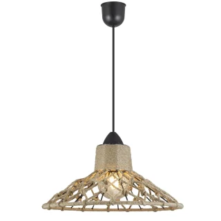 Colgante Korfu Negro-Cuerda 1x60W E-27 | AJP/Alemar | 10821