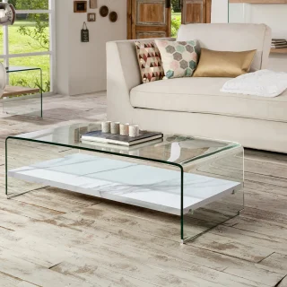 Mesa Centro Mármol Blanco Sonoma Schuller