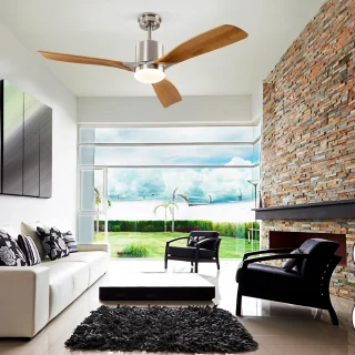 Ventilador Techo Schuller Anemos Niquel-Cerezo Dim 132cm | LUZGURÚ | 427166D