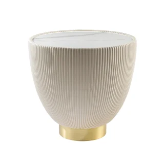 Mesa Auxiliar Redonda Blanco-Laton Candy Schuller