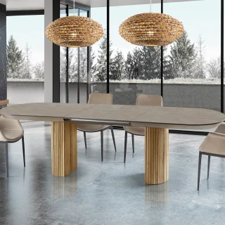 Mesa Comedor Extensible Piedra/Madera Irati Schuller