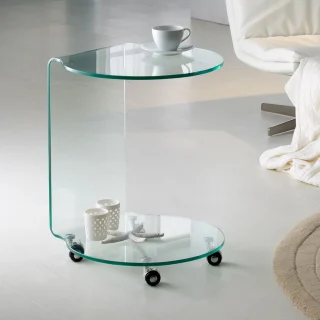 Mesa Auxiliar Redonda Glass Transparente | Schuller | 552672