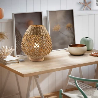 Lámpara Sobremesa Papel Trenzado Yaiza Schuller