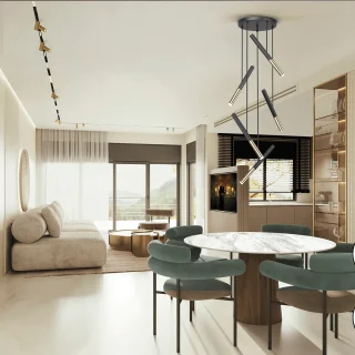 Lámpara Colgante 5 Luces Negro Oro Edna Schuller