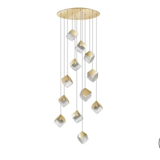 Lámpara Techo Oro 12 Luces Priscila Schuller