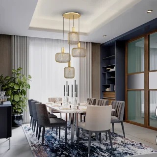 Lámpara Techo 4 Luces Oro Osiris Schuller