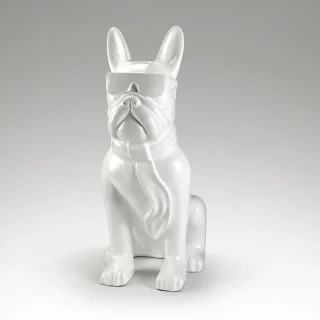 Figura Bulldog Francés Grande Blanca | Schuller Bulldog Frances | Ref: 722599 | luzguru.com