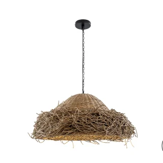 Lámpara Maui Seagrass D80 Negra | Schuller | 196855