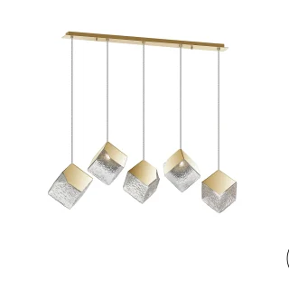 Lámpara Techo 5 Luces Oro Priscila Schuller