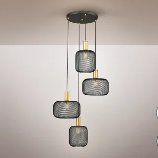 Lámpara Techo 4 Luces Oro-Negro Osiris Schuller