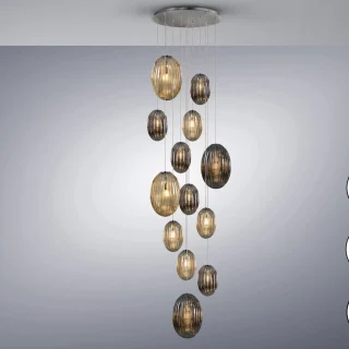 Lámpara Colgante Ovila Smoke-Coñac Schuller