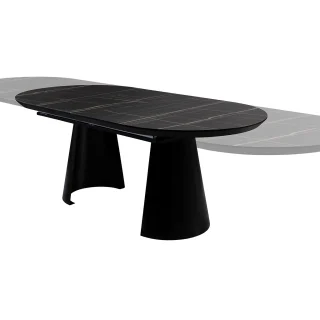 Mesa Comedor Extensible Marmol Negro Capri Schuller