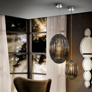 Lámpara Colgante Cristal Smoke Ovila Schuller