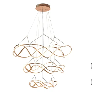 Lámpara Colgante 3 Aros Oro Rosa Molly Schuller