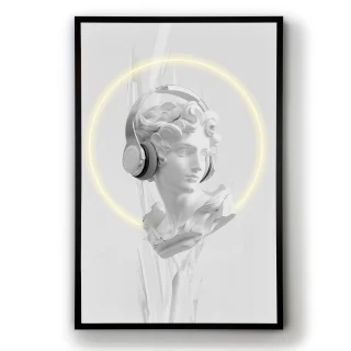 Cuadro Busto Blanco Luz Led 80x120 Schuller