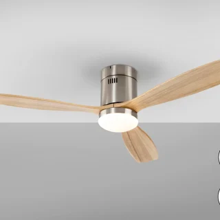 Ventilador Techo Niquel Madera Siroco Schuller