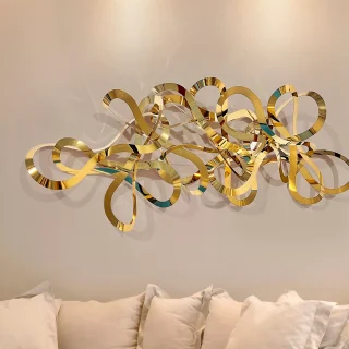 Escultura Pared Medusa Acero Dorado Schuller