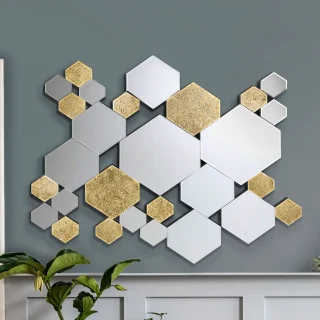 Espejo Hexagonal Pan de Oro Nadia Schuller