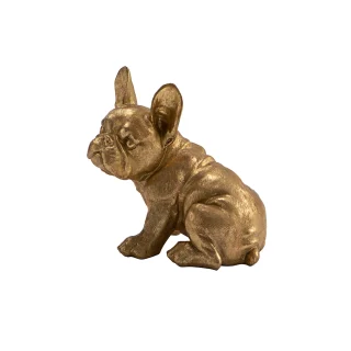 Figura Perro Bull Francés Oro | Schuller Bull Frances | Ref: 816601 | luzguru.com