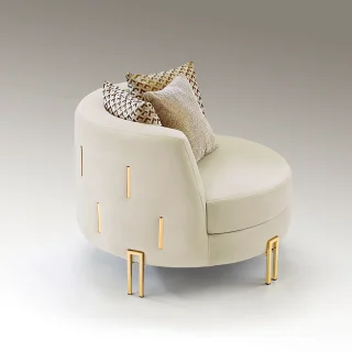 Sillón 1 Cuerpo Blanco-Oro Viena Schuller