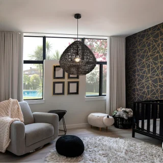 Lámpara Maon Negra Papel Trenzado 50cm - Schuller | 408725