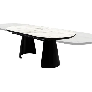 Mesa Comedor Extensible Marmol Blanco Capri Schuller